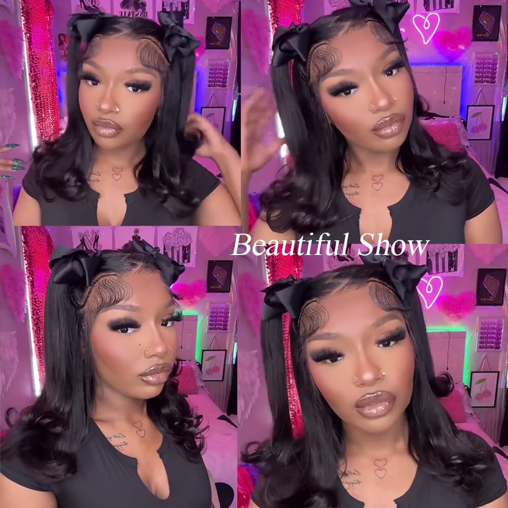 Glueless 13x4 Lace Front Bob Wig – Short Straight Human Hair, Pre-Plucked & Pre-Cut, 200% Density
