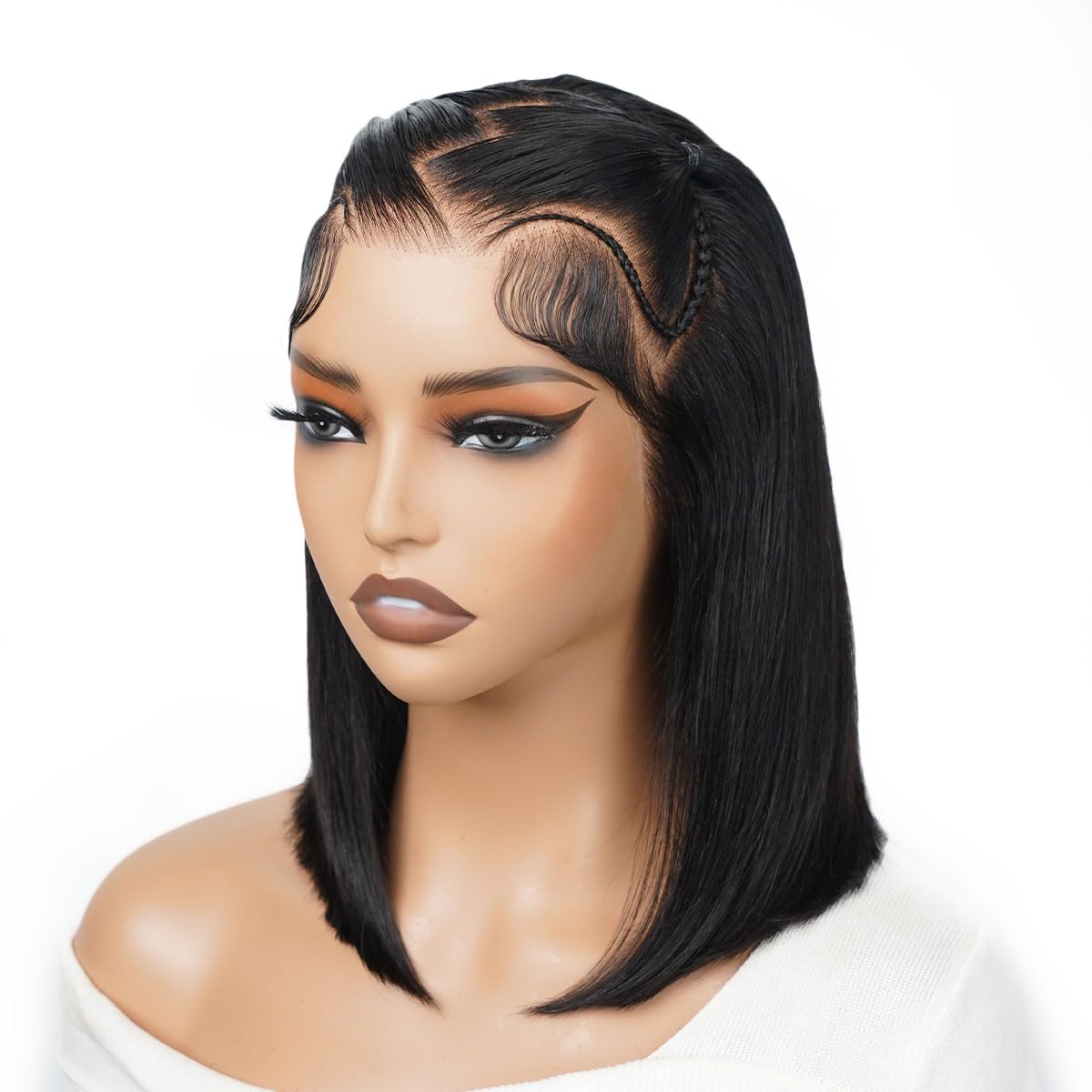 Glueless 13x4 Lace Front Bob Wig – Short Straight Human Hair, Pre-Plucked & Pre-Cut, 200% Density