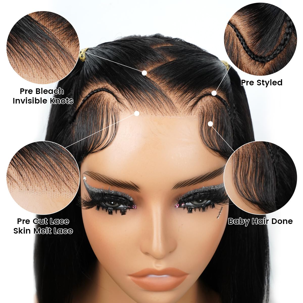 Glueless 13x4 Lace Front Bob Wig – Short Straight Human Hair, Pre-Plucked & Pre-Cut, 200% Density