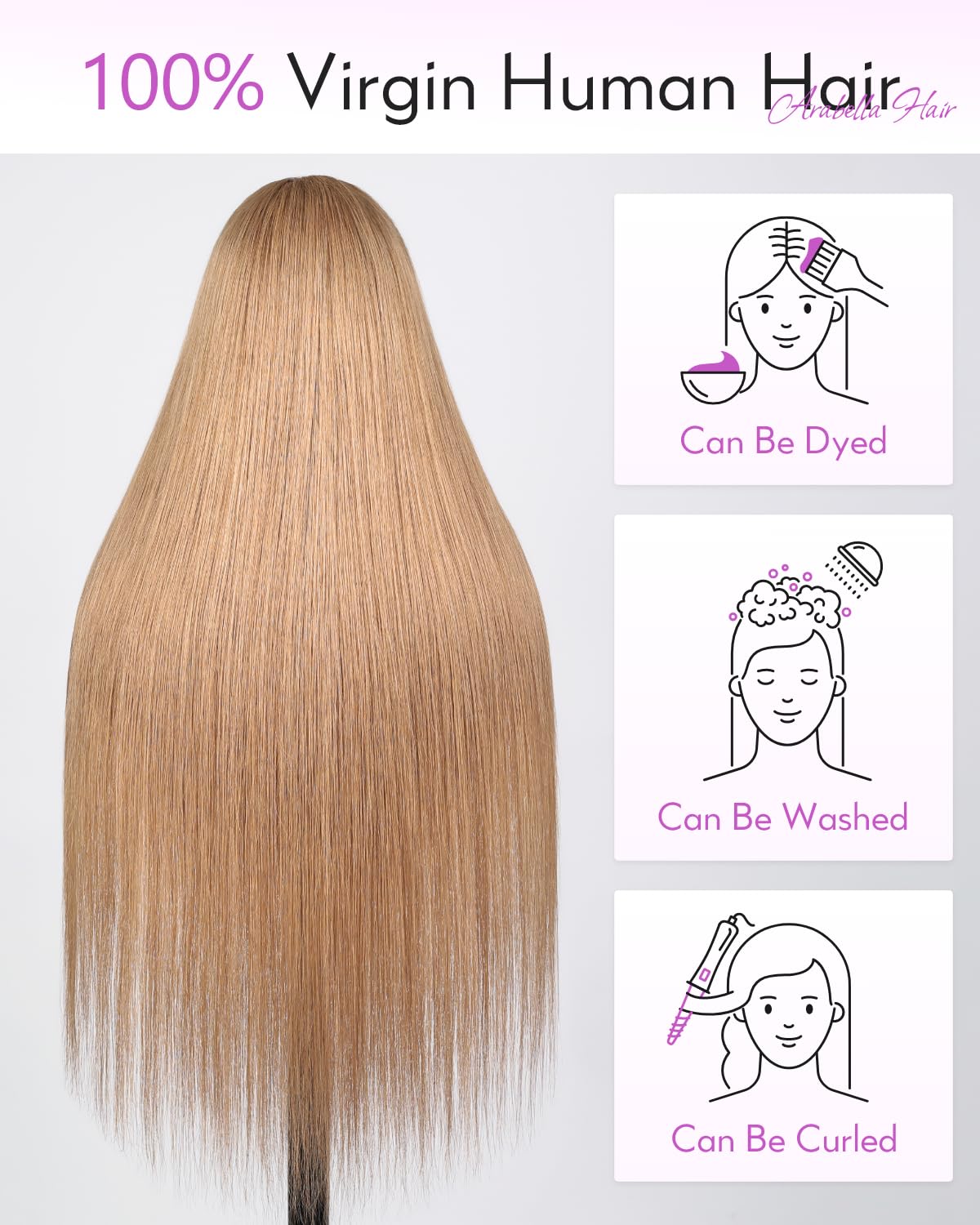Human Hair Wig – 6x5 Glueless Lace Closure, Straight, Pre-Plucked & Pre-Cut, 220% Density