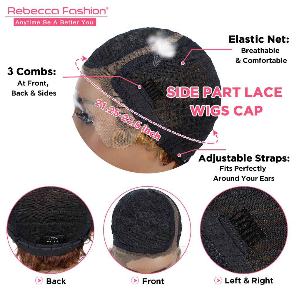 Curly Pixie Cut Lace Front Wig – Short Water Wave Human Hair, 13x5.5x0.5 HD Lace