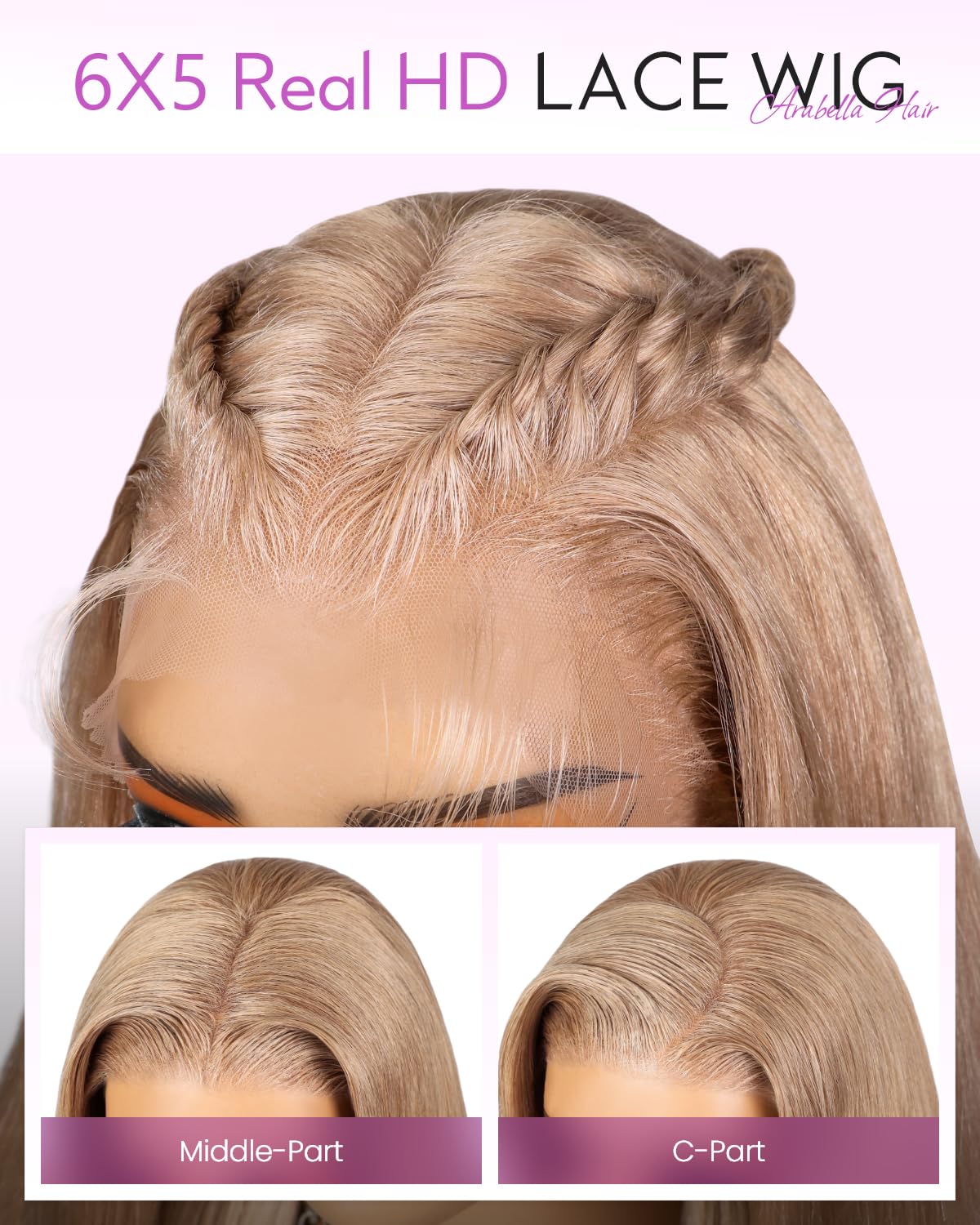 Human Hair Wig – 6x5 Glueless Lace Closure, Straight, Pre-Plucked & Pre-Cut, 220% Density