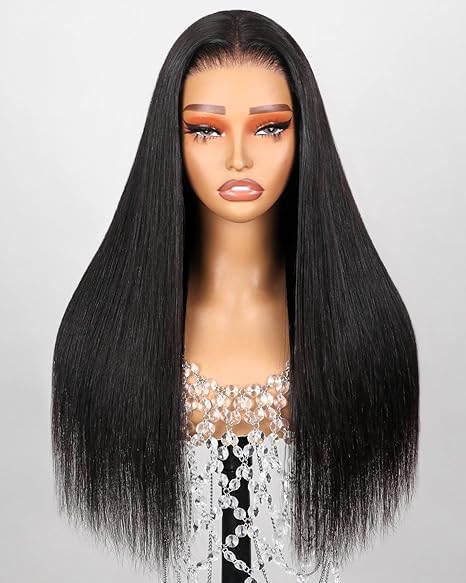 Human Hair Wig – 6x5 Glueless Lace Closure, Straight, Pre-Plucked & Pre-Cut, 220% Density