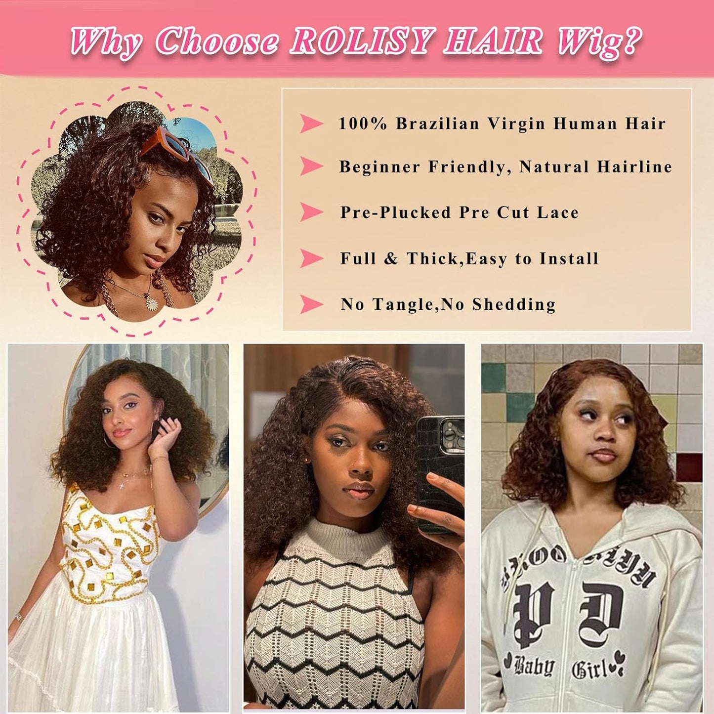 Chocolate Brown Water Wave Bob Wig – 4x4 HD Lace, 12'' Human Hair, Glueless, Pre-Plucked