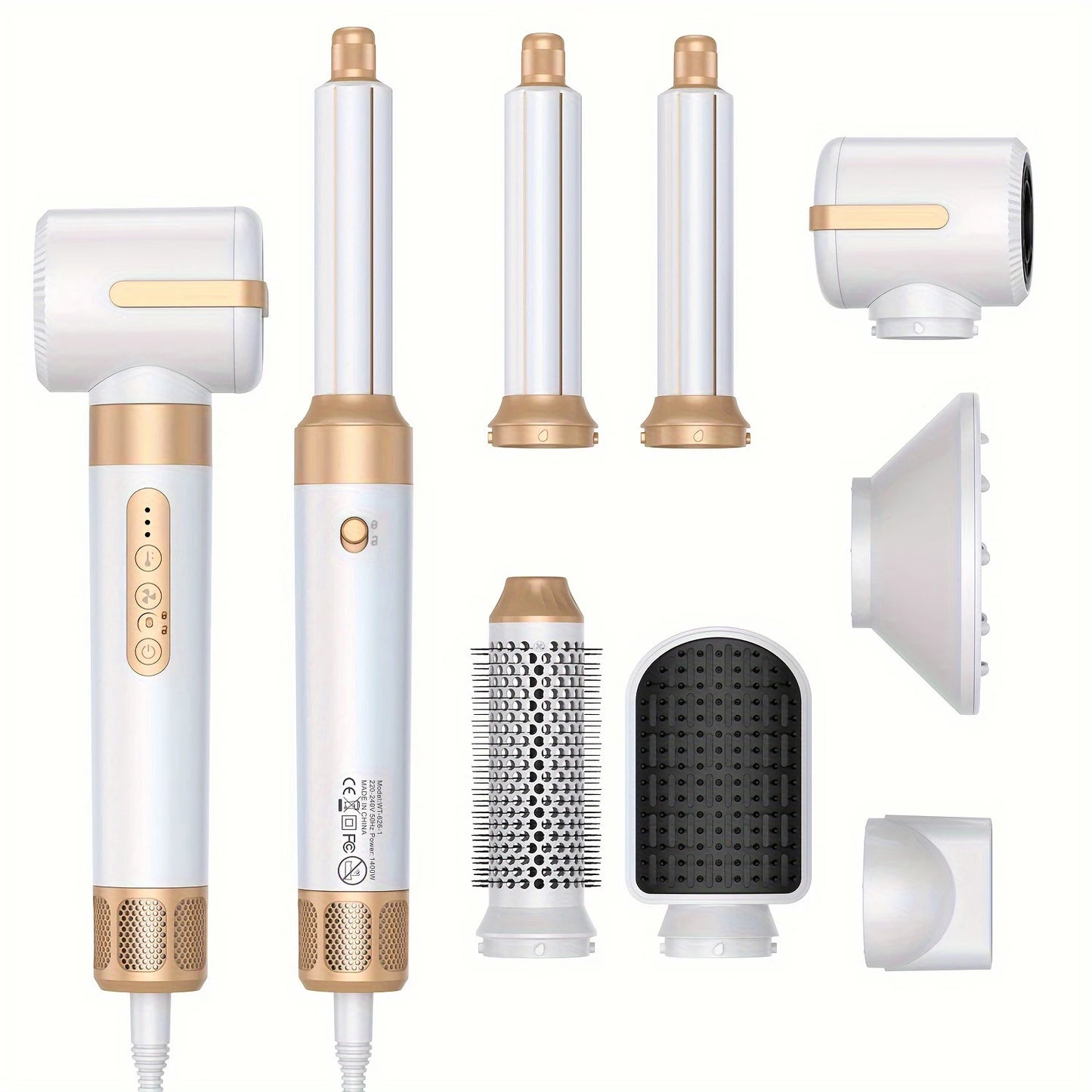 7-in-1 High Speed Hair Dryer Brush – Ionic Hot Air Styler, Diffuser, Auto Curler & Blow Dryer