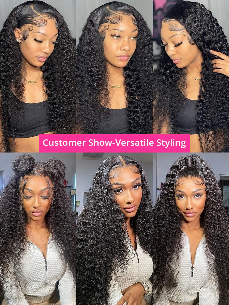 250 Density Deep Wave Lace Front Wig 13x6 HD Human Hair Wig