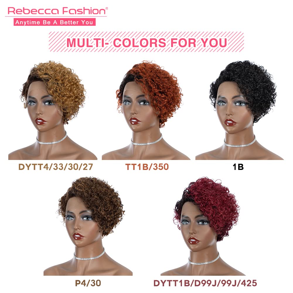Curly Pixie Cut Lace Front Wig – Short Water Wave Human Hair, 13x5.5x0.5 HD Lace