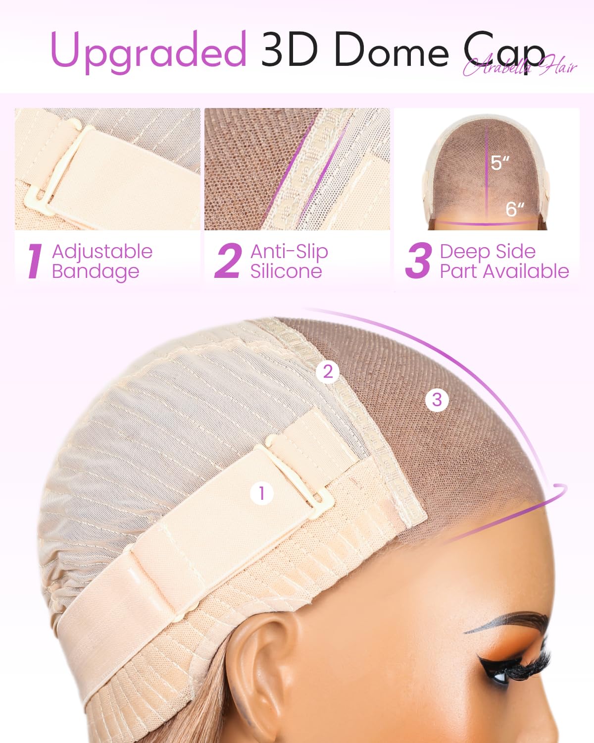 Human Hair Wig – 6x5 Glueless Lace Closure, Straight, Pre-Plucked & Pre-Cut, 220% Density