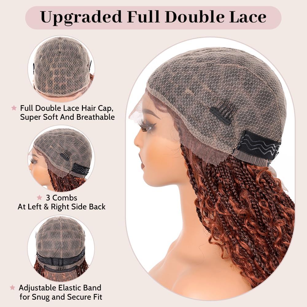 Knotless Boho Box Braid Wig – 28" Goddess Braids with Curly Ends & Baby Hair (#1BT350)
