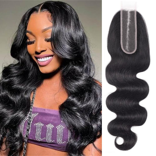 2x6 HD Lace Closure – Body Wave Brazilian Human Hair, Middle Part with Baby Hair