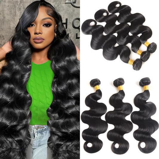 Body Wave Human Hair Bundles – 16/18/20 Inch Brazilian Virgin Hair, 3-Pack Unprocessed Extensions