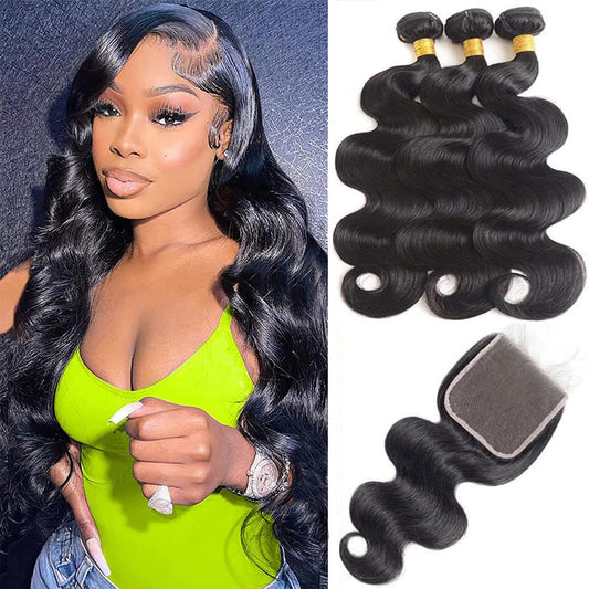 Body Wave Bundles with 5x5 HD Lace Closure, Brazilian Human Hair