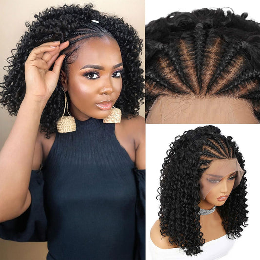 Cornrow HD Lace Front Wig – 13x4 Glueless Pre-Plucked with Baby Hair