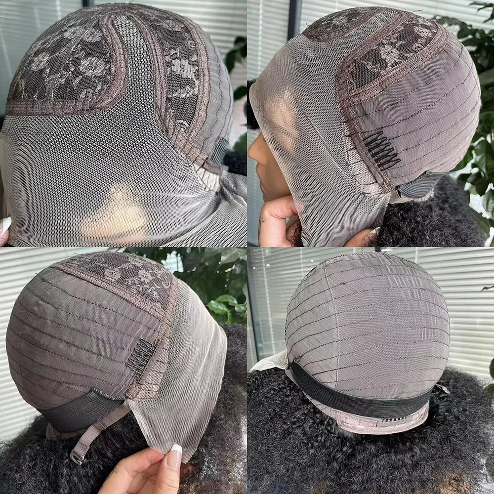 Afro Kinky Curly 13x4x2 HD Lace Bob Wig – Glueless Human Hair, 250% Density